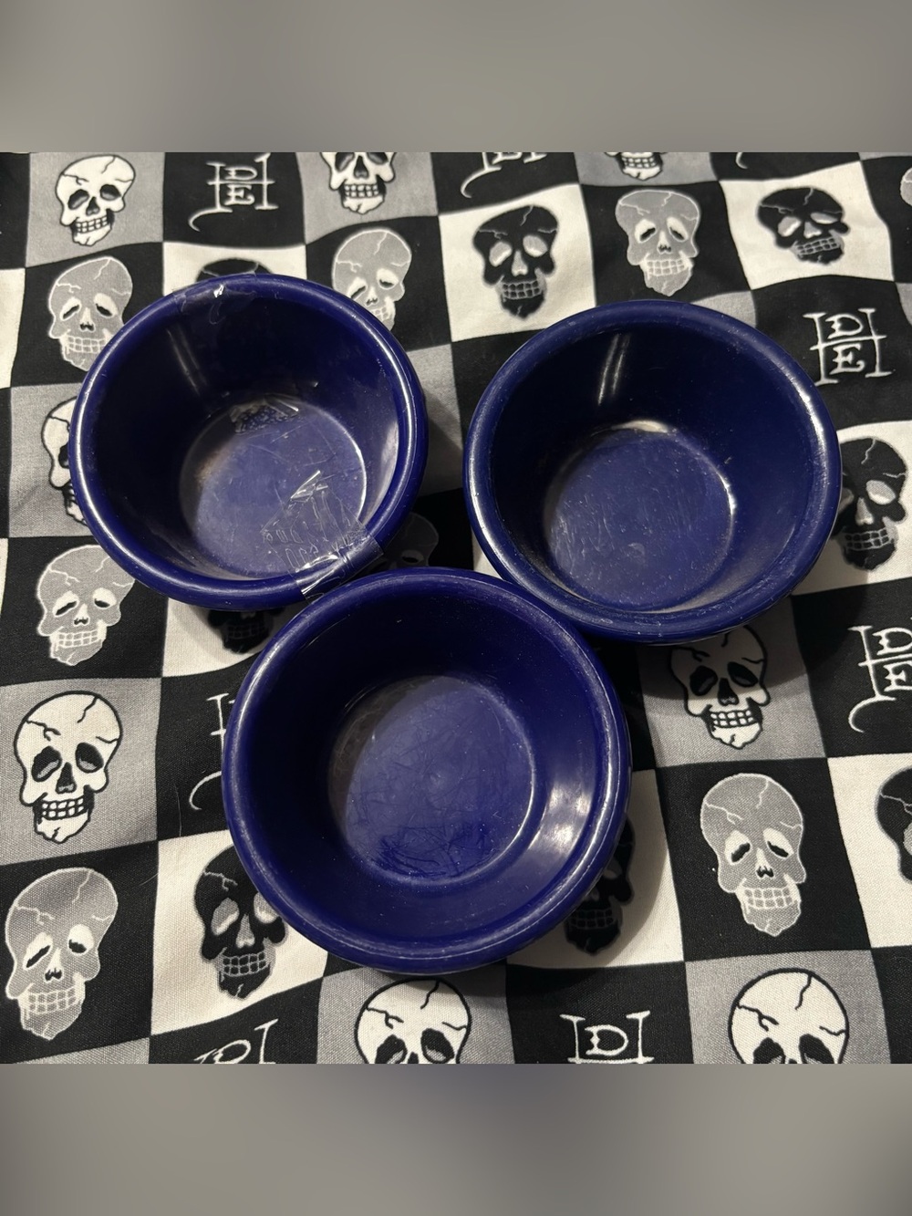 🎃5 for $25🎃 Y2K GET Set of 3 Blue Plastic Sauce Dip Dipping Cups